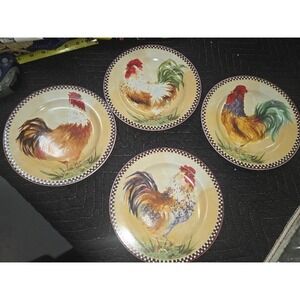 Sakura Chanticleer Rooster Dinner Plates Set of 4 Sakura  Stoneware